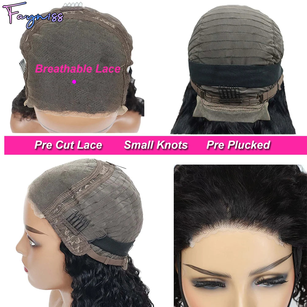 Wear and Go Glueless Straight Bob Wig 100% Human Hair Wigs for Women Pre Plucked Pre Cut Lace Front Wigs Human Hair
