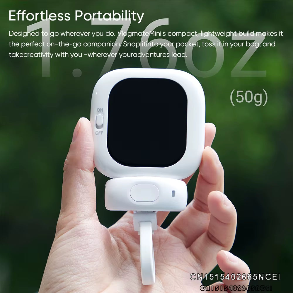 Zuno Vlog Mate Mini AMOLED Screen Magnetic Selfie Monitor Screen Remote Control 700Nits for Iphone 5-12 13 14 15 16 Pro Vlog