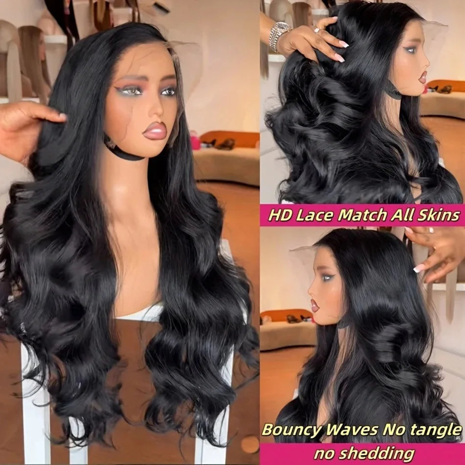 38Inch Glueless Wigs Human Hair Body Wave 13X6 HD Lace Frontal Wig Pre Pluck 13X4 Brazilian Body Wave Lace Front Human Hair Wigs