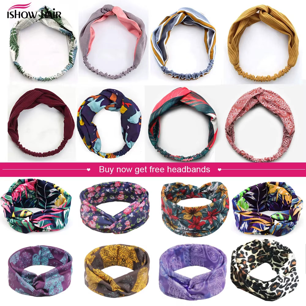 Ishow Kinky Straight Headband Wigs Yaki Human Hair Wigs for Black Women Brazilian Hair Wigs Full Machine Made Headband Wigs