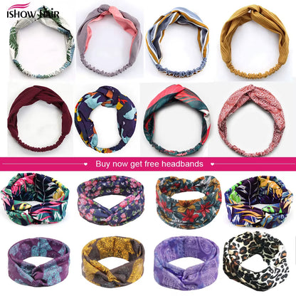 Ishow Kinky Straight Headband Wigs Yaki Human Hair Wigs for Black Women Brazilian Hair Wigs Full Machine Made Headband Wigs