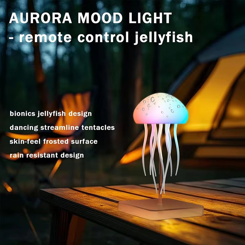 LED Cute Jellyfish Night Light with Dancing Legs, RGB Gradient Lamp, Rechargeable Bedside Lamps with Touch Sensor