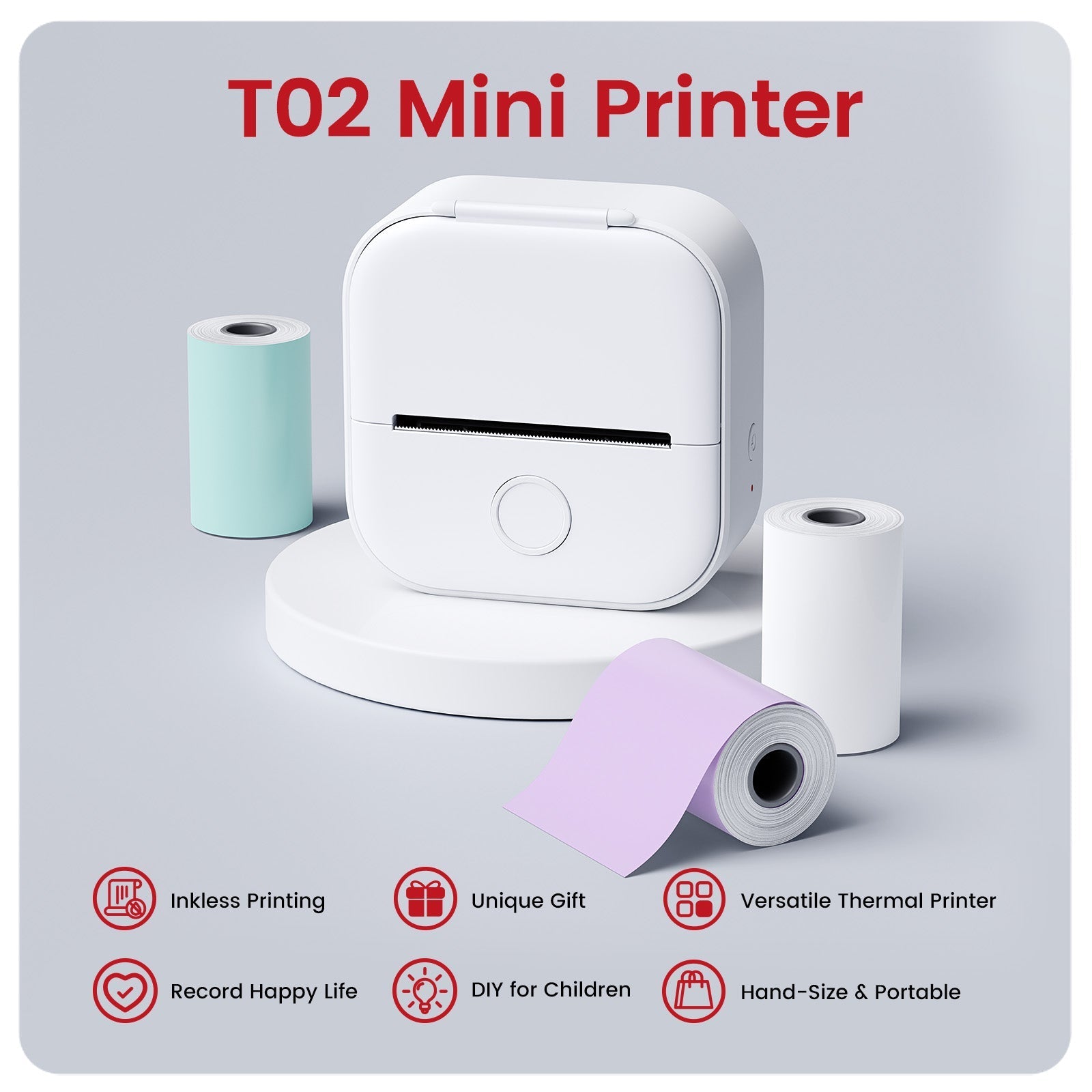 T02 Inkless Mini Printer