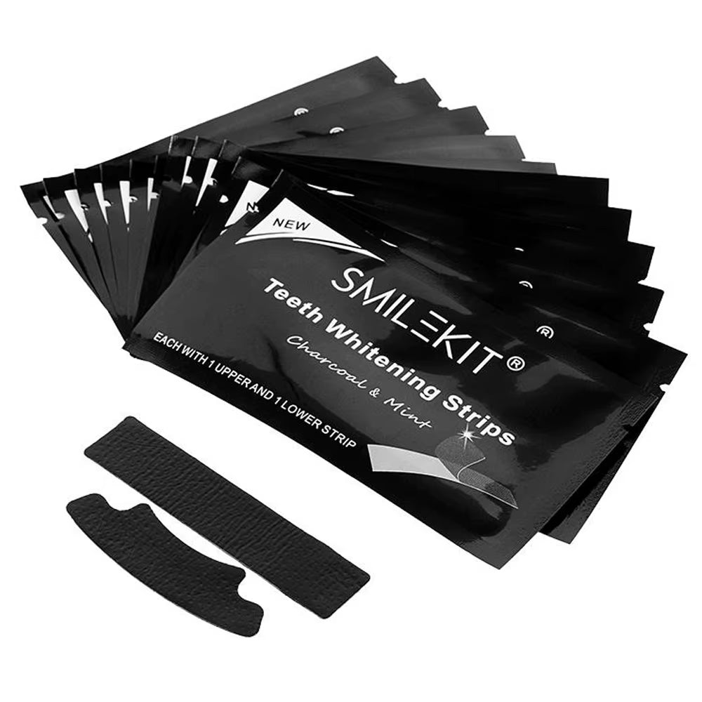 14Pcs/Box Teeth Whitening Strip Charcoal Teeth Whitening Strips Remove Coffee Tea Stains Tooth Whitening Kit Dental Bleaching