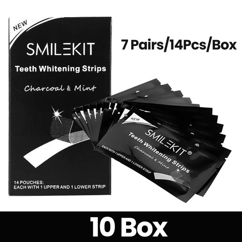 14Pcs/Box Teeth Whitening Strip Charcoal Teeth Whitening Strips Remove Coffee Tea Stains Tooth Whitening Kit Dental Bleaching