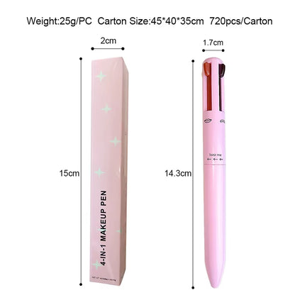 4 in 1 Multi Effect Makeup Pen Multi-Function Eyebrow Pencil Eyeliner Highlighter Lip Liner Lip Gloss Cosmetics Pen Make up Tool