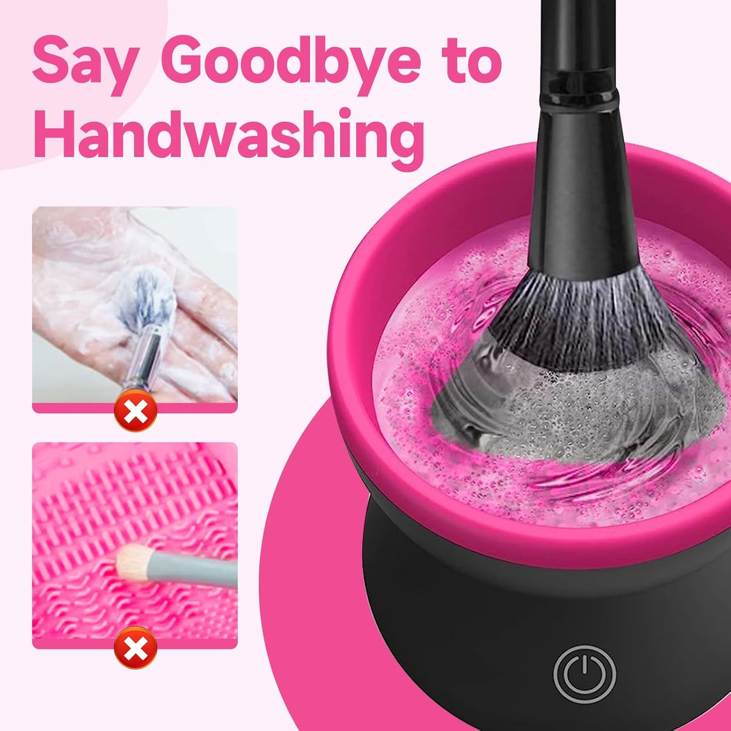 Makeup Brush Cleaner, Electric Makeup Brush Cleaner for Beauty Makeup Brush Set Cleaning Tool, Gift for Ladies, Mother'S Day. (Reddish-Black)
