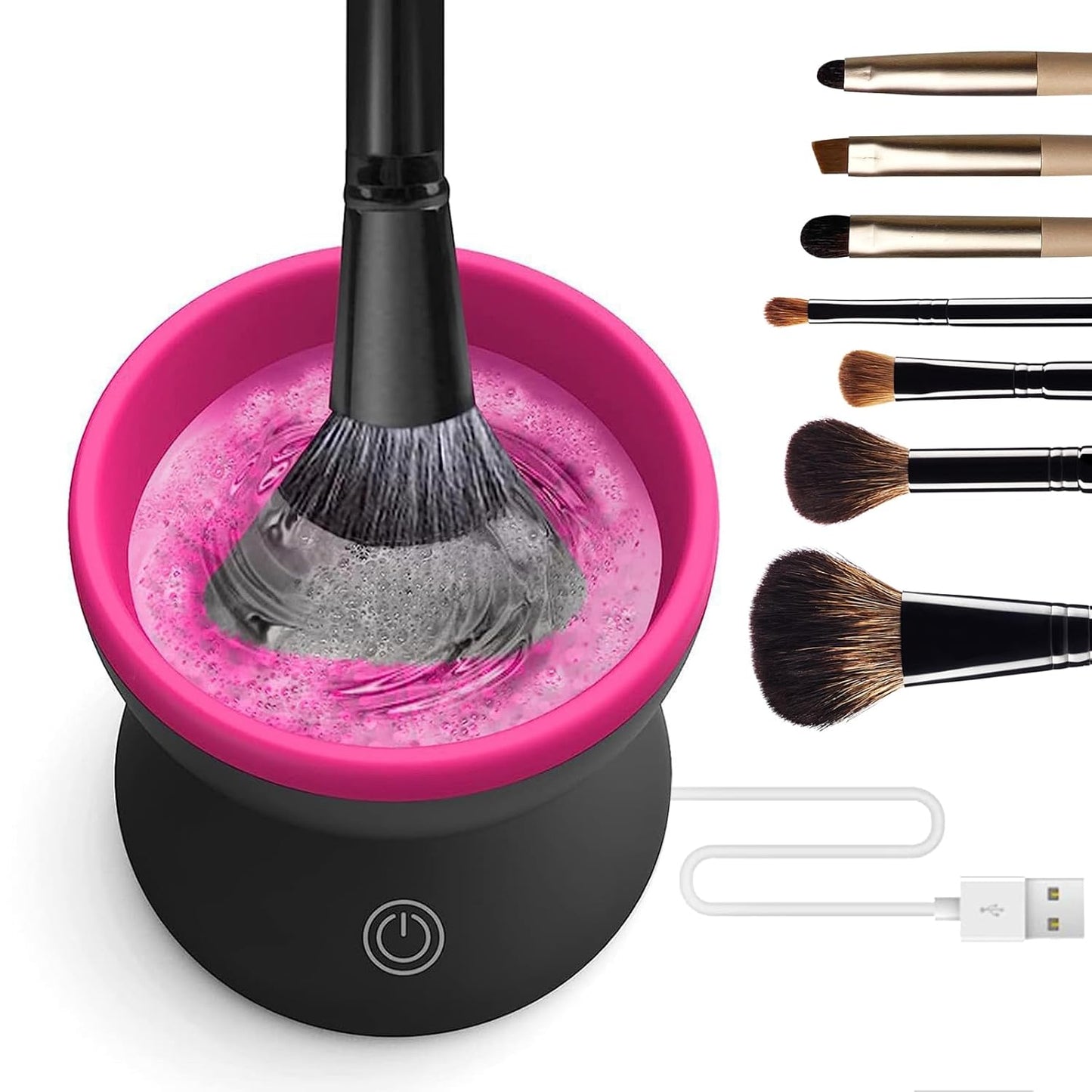 Makeup Brush Cleaner, Electric Makeup Brush Cleaner for Beauty Makeup Brush Set Cleaning Tool, Gift for Ladies, Mother'S Day. (Reddish-Black)