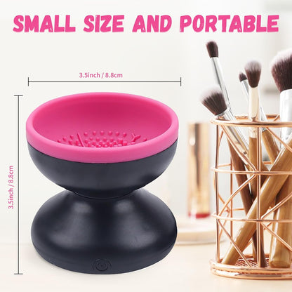 Makeup Brush Cleaner, Electric Makeup Brush Cleaner for Beauty Makeup Brush Set Cleaning Tool, Gift for Ladies, Mother'S Day. (Reddish-Black)