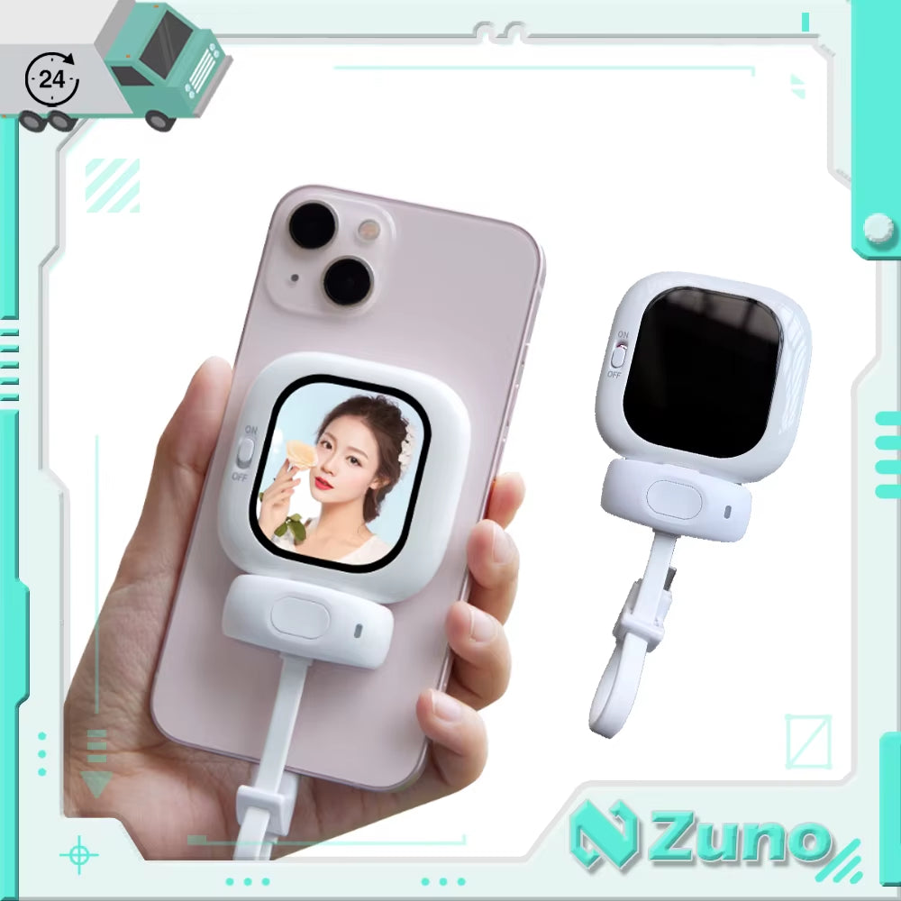 Zuno Vlog Mate Mini AMOLED Screen Magnetic Selfie Monitor Screen Remote Control 700Nits for Iphone 5-12 13 14 15 16 Pro Vlog