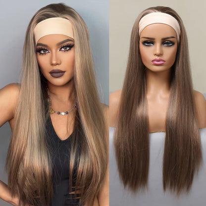 Curly Headband Synthetic Wigs Natural Black Long Women'S Headband Wig Deep Water Wave Bohemian Hair for Black Women Fake Hair