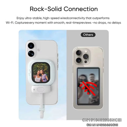Zuno Vlog Mate Mini AMOLED Screen Magnetic Selfie Monitor Screen Remote Control 700Nits for Iphone 5-12 13 14 15 16 Pro Vlog